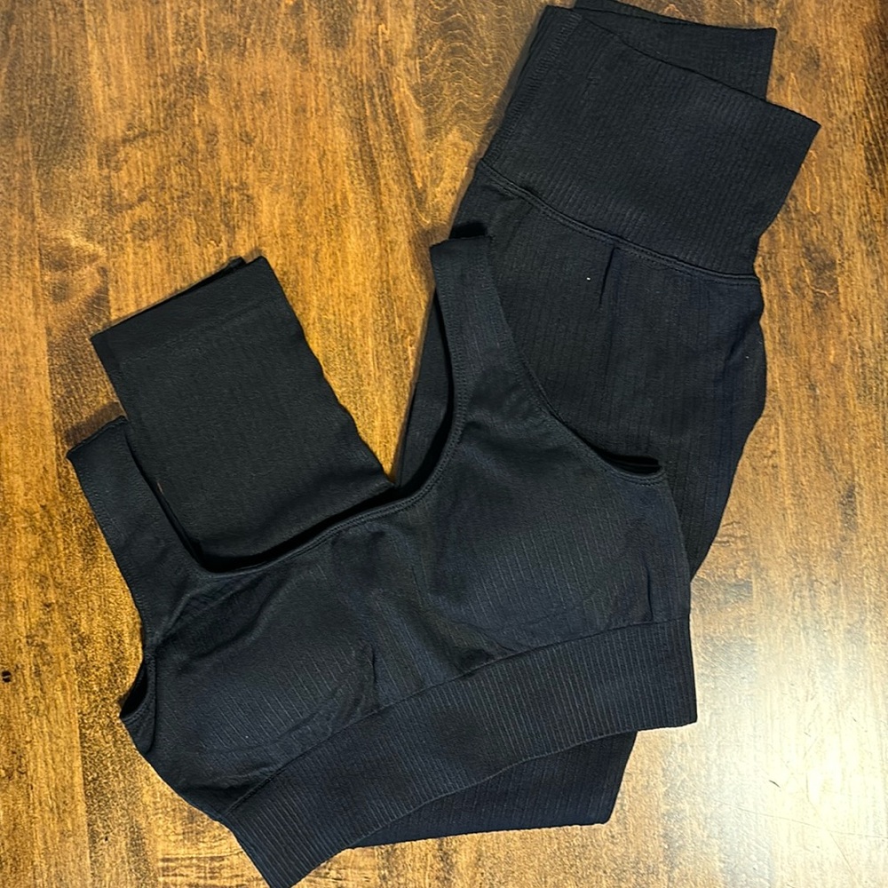 Black activewear set.